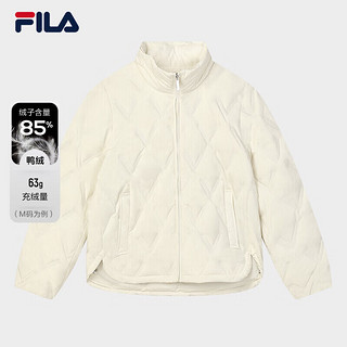 FILA 斐乐X Emerald女士轻薄羽绒服2023冬宽松休闲立领保暖上衣 雾莲白-IV 165/84A/M