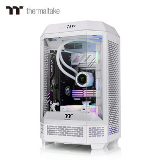 Thermaltake 曜越 Tt）The T持420水冷/4090显卡/水平横躺） Tower 300︱白︱八角柱造型