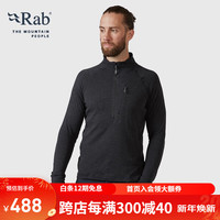 Rab 男士立领速干抓绒衣弹力轻薄半开套头衫上衣 QFF-74 黑色 L