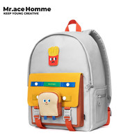 Mr.ace Homme 可爱双肩包女旅行背包百搭好看的高中学生书包ins 吃货系列