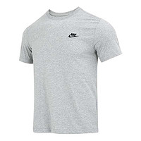 NIKE 耐克 灰色T恤男刺绣logo运动半袖透气棉质短袖AR4999