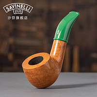 沙芬（SAVINELLI）意大利原产迷你小号手工石楠木过滤烟斗P364便携带626小号弯斗 【迷你小号-601斗型-Green】