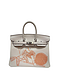  HERMÈS 爱马仕 HermesBirkin25银扣in and out Swift皮铂金包女神节 白色 25*20*13cm　