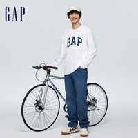 Gap男装春季2024LOGO亲肤纯棉长袖T恤宽松圆领打底衫892184