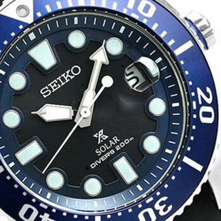 精工（SEIKO）手表Prospex太阳能户外潜水罗盘计时石英光动能水鬼男表日本制 蓝盘 SBDJ019