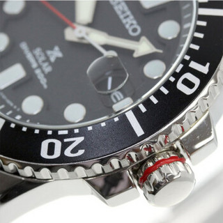 精工（SEIKO）手表Prospex太阳能户外潜水罗盘计时石英光动能水鬼男表日本制 黑盘 SBDJ017