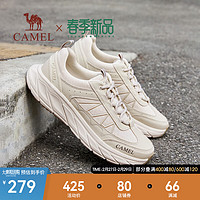 骆驼（CAMEL）2024春季轻弹缓震跑步运动鞋透气舒适通勤休闲鞋 G14S090611 灰杏 44