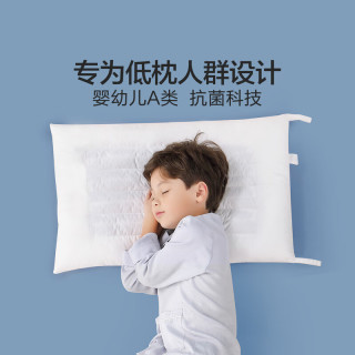 水星儿童A类枕头芯对装 纯棉抗菌枕头宿舍枕芯一对48*74*5.5cm 【对装】A类抗菌纤维枕