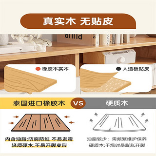 贝柚实木电视柜小户型客厅家用原木收纳储物一体落地新中式电视桌窄 1.8米 白色 电视柜 整装