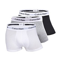 卡尔文·克莱恩 Calvin Klein CK平角内裤男士套装3条装送男士礼物 U2664G 998 白灰黑