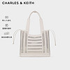 CHARLES&KEITH24春季大容量镂空手提包托特包女CK2-30840558 Oat燕麦色 XL