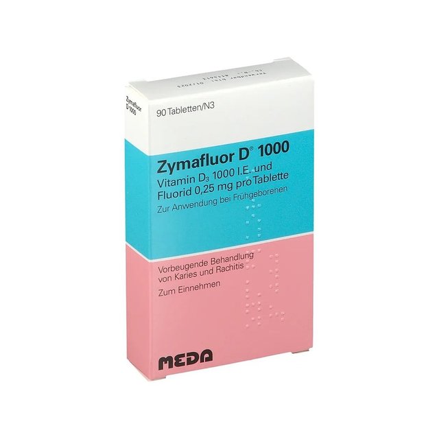 NOVARTIS 诺华 欧洲直邮德国药房Zymafluor早产儿维生素D000含氟90粒促进钙吸收