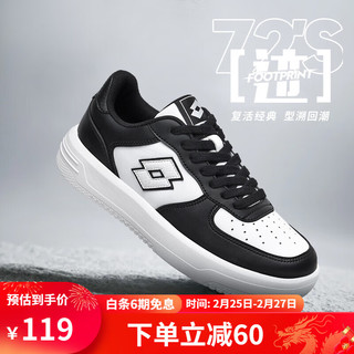乐途（LOTTO）板鞋男鞋2024春季低帮休闲运动鞋空军一号小白鞋 黑/白（女款） 36