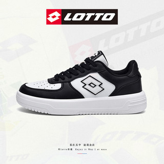 乐途（LOTTO）板鞋男鞋2024春季低帮休闲运动鞋空军一号小白鞋 黑/白（女款） 36