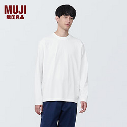 MUJI 無印良品 无印良品（MUJI） 男式 天竺编织 圆领长袖T恤 男士 打底衫 男款 AB1L3A4S 白色 XL (180/104A)
