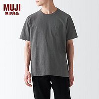 MUJI 無印良品 无印良品 MUJI 男式 粗棉线 天竺编织 短袖T恤 ABA18A2S 深灰色 XS