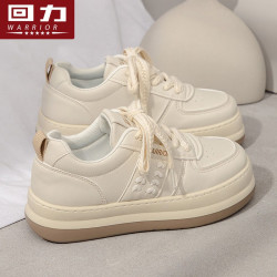 warrior回力女鞋小白鞋女春季新款2024潮流百搭大头鞋厚底增高板鞋