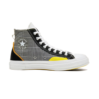 匡威CONVERSE CHUCK 70 张艺兴同款1970s千鸟格拼接高帮帆布鞋168695C 168696C 36