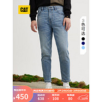 CAT卡特牛仔裤男收脚时尚微弹舒适休闲牛仔裤子男 淡蓝 36