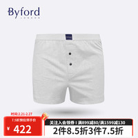 百富（BYFORD）男士平角裤棉柔软男内裤中腰四角无痕运动商场款裤衩红色MW935 MW935白色-前禁一片布舒适 XXL