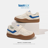 TEENMIX 天美意 德训鞋男孩运动鞋子大童潮 米/蓝 单层 32码