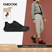 GEOX杰欧适女鞋2024年春夏圆头系带舒适日常时尚休闲鞋D45NHB 黑色C9999 35
