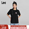 Lee 24早春Oversize渐变Logo印花女短袖T恤休闲潮LWT0082214LE 黑色 S