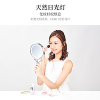 KOIZUMI LED放大镜镜子化妆镜补光镜带灯便携双面电池银色