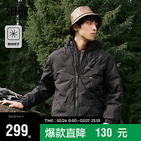 Semir 森马 羽绒服男户外连帽鹅绒服外套简约宽松外套107823113151 黑色90001 M