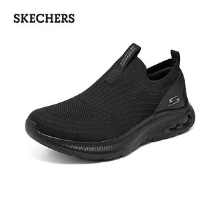 斯凯奇（Skechers）男士休闲运动鞋一脚蹬黑色百搭舒适118076  全黑色171 44