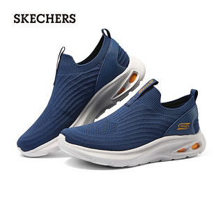 斯凯奇（Skechers）男士休闲运动鞋一脚蹬黑色百搭舒适118076  海军蓝色/NVY 44