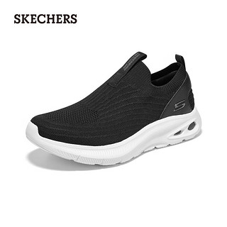 斯凯奇（Skechers）男士休闲运动鞋一脚蹬黑色百搭舒适118076  黑色224 42