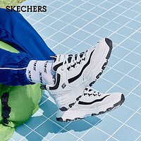 斯凯奇（Skechers）老爹鞋子男女熊猫鞋休闲运动厚底增高透气复古轻便 男款-白色/黑白色/WBLK 42.5