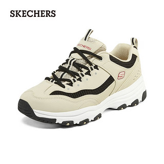 斯凯奇（Skechers）老爹鞋子男女熊猫鞋休闲运动厚底增高透气复古轻便 男款-自然色/黑色/NTBK 41