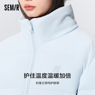 森马（Semir）棉服女立领宽松百搭休闲2023冬肌理厚外套101723112001 天空蓝81121 XXL