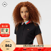 金林德伯格(J.Lindeberg)春夏四面吸湿速干机能GOLFpolo衫女52423Z004 RPR黑色 RPR黑色 165/84A(M)