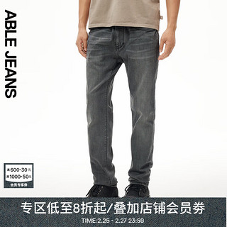 ABLE JEANS【修身裤】24春季男士修身显瘦裤子弹力牛仔裤男 陨石灰 28/30