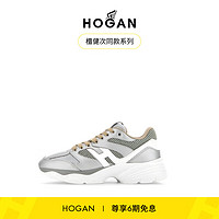 HOGAN【檀健次同款系列】女鞋2024早春H665运动Jogging慢跑鞋 灰/银/白 34