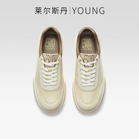 莱尔斯丹 le saunda2024春季时尚休闲Y系列拼接厚底低帮板鞋女鞋5M40610 杏色 BEK 36