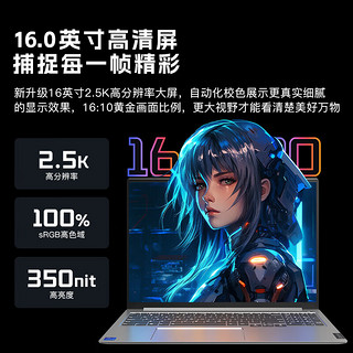 联想（Lenovo）游戏笔记本电脑 2023款16英寸轻薄大屏高性能13代酷睿标压商用办公大程工作站高色域设计师本 ：14核i7-13700H 32G 1T固态 2.5K清屏 指纹识别 背光