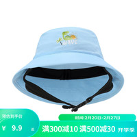 迪卡侬(DECATHLON)儿童防晒帽游泳沙滩冲浪防晒户外运动遮阳帽子UPF50+夏KIDK 天蓝色 8_12岁