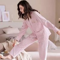 俏丽雅（qiaoliya）网红风纯棉睡衣女秋季长袖2023年新款春秋薄款甜美可爱家居服