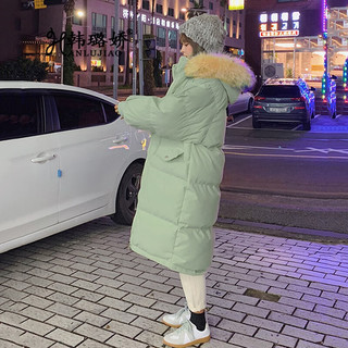 韩璐娇（hanlujiao）羽绒棉服女中长款2023冬季新款韩版宽松棉衣女加厚面包服棉袄外套