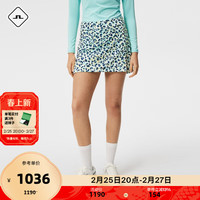 金林德伯格(J.Lindeberg)春夏GOLF女士印花高弹亲肤裸感包臀短裙524216011 KDR豹纹阿鲁巴蓝 155/60A/XS