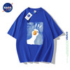 NASA LIKE短袖t恤男女夏季宽松圆领重磅纯棉打底衫装大白鹅ins半袖 克莱因蓝-探头鸭 L  110-130斤