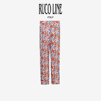 RUCOLINE Ruco Line如卡莱意大利女印花直筒裤高腰细带休闲商场同款