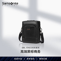 Samsonite 新秀丽 总裁包ENCODE 商务轻奢单肩包 细腻牛皮革斜挎包 HO0*15 黑色