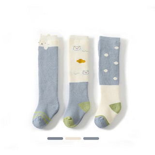 USBETTAS 贝肽斯 婴儿长筒袜子 蓝色小兔 0-6个月【适合脚长7-9cm】