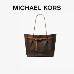 michaelkors迈克科尔斯礼物mk女包emilia手提托特包大号深棕色牛皮