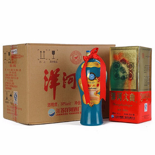 YANGHE 洋河 大曲 老天蓝 500ml 绵柔浓香型白酒 聚会自饮好酒 38度 500mL 6瓶 整箱